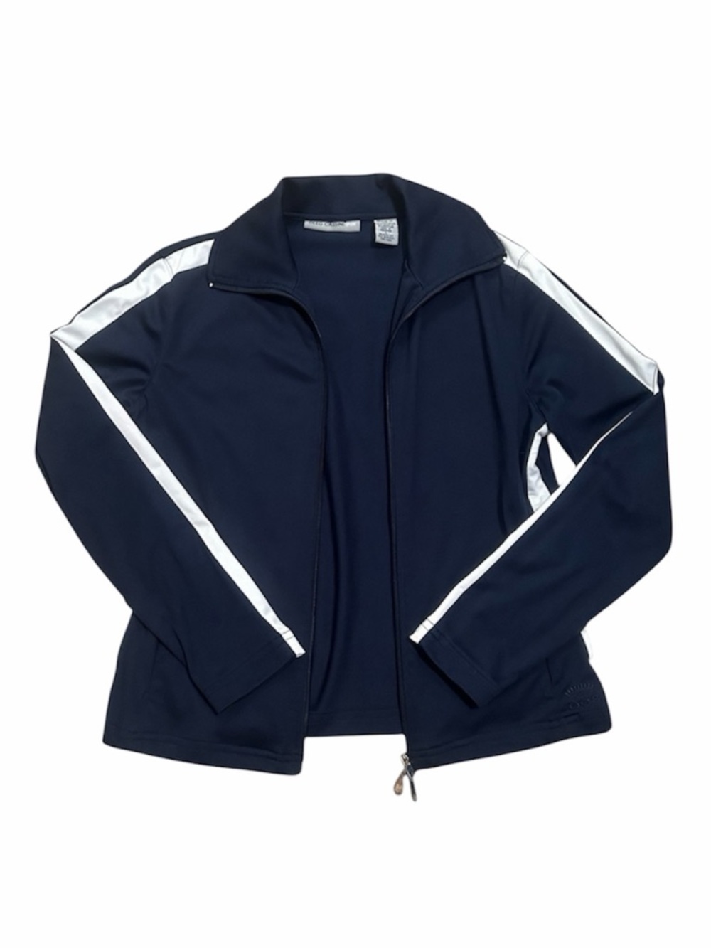 OLEG CASSINI SPORT Full Zip Navy & White Track Athletic Jacket